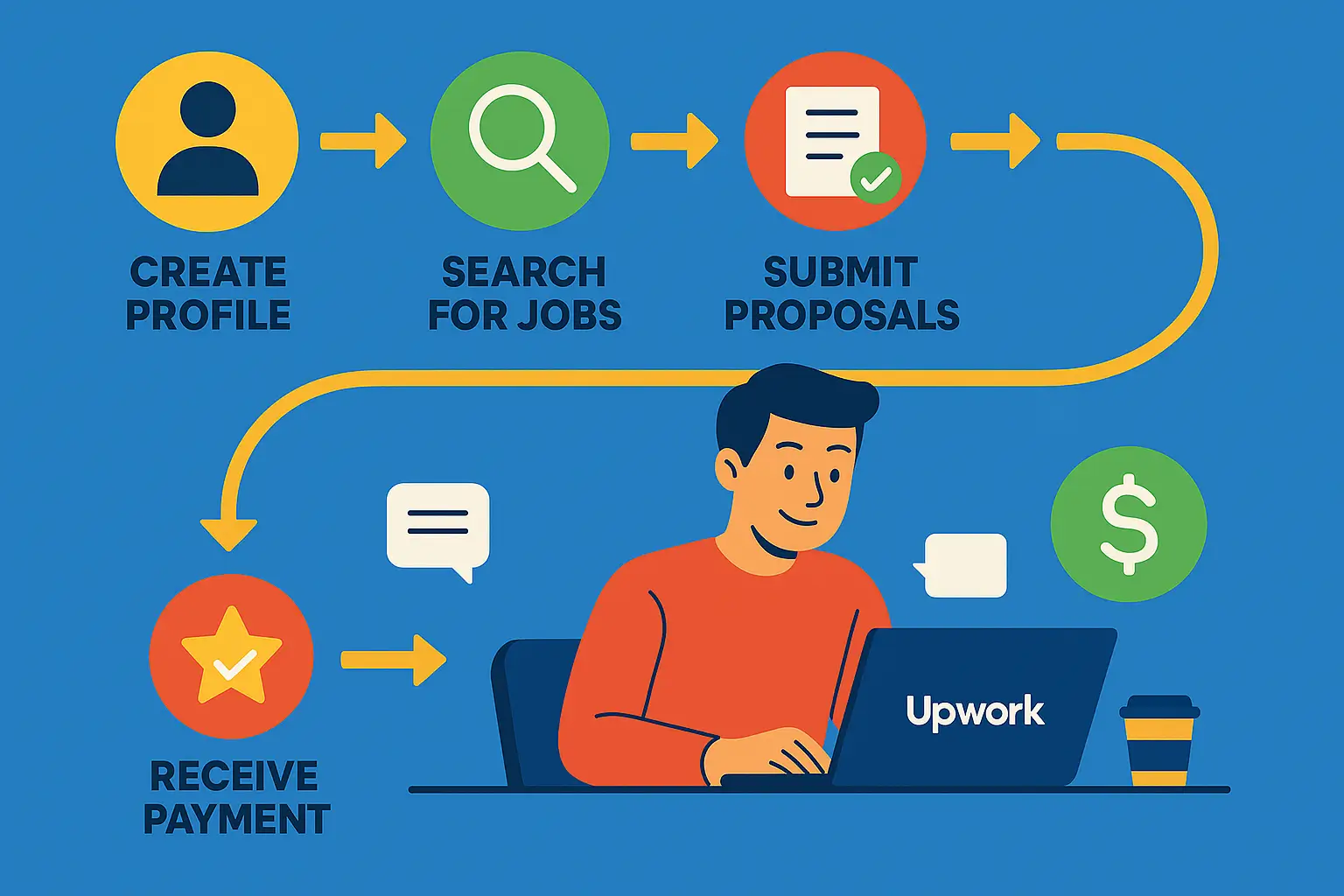 شرح منصة Upwork كاملًا: كيف تحصل على أول وظيفة لك وتسحب أرباحك؟ 3 تطبيق Upwork